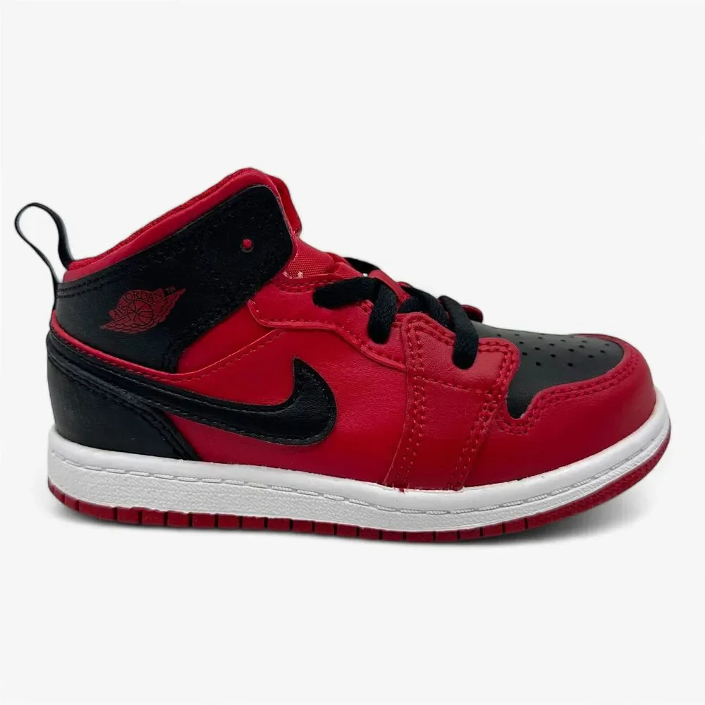Jordan 1 Mid TD Gym Red Black White Baby Toddler Athletic Sneaker